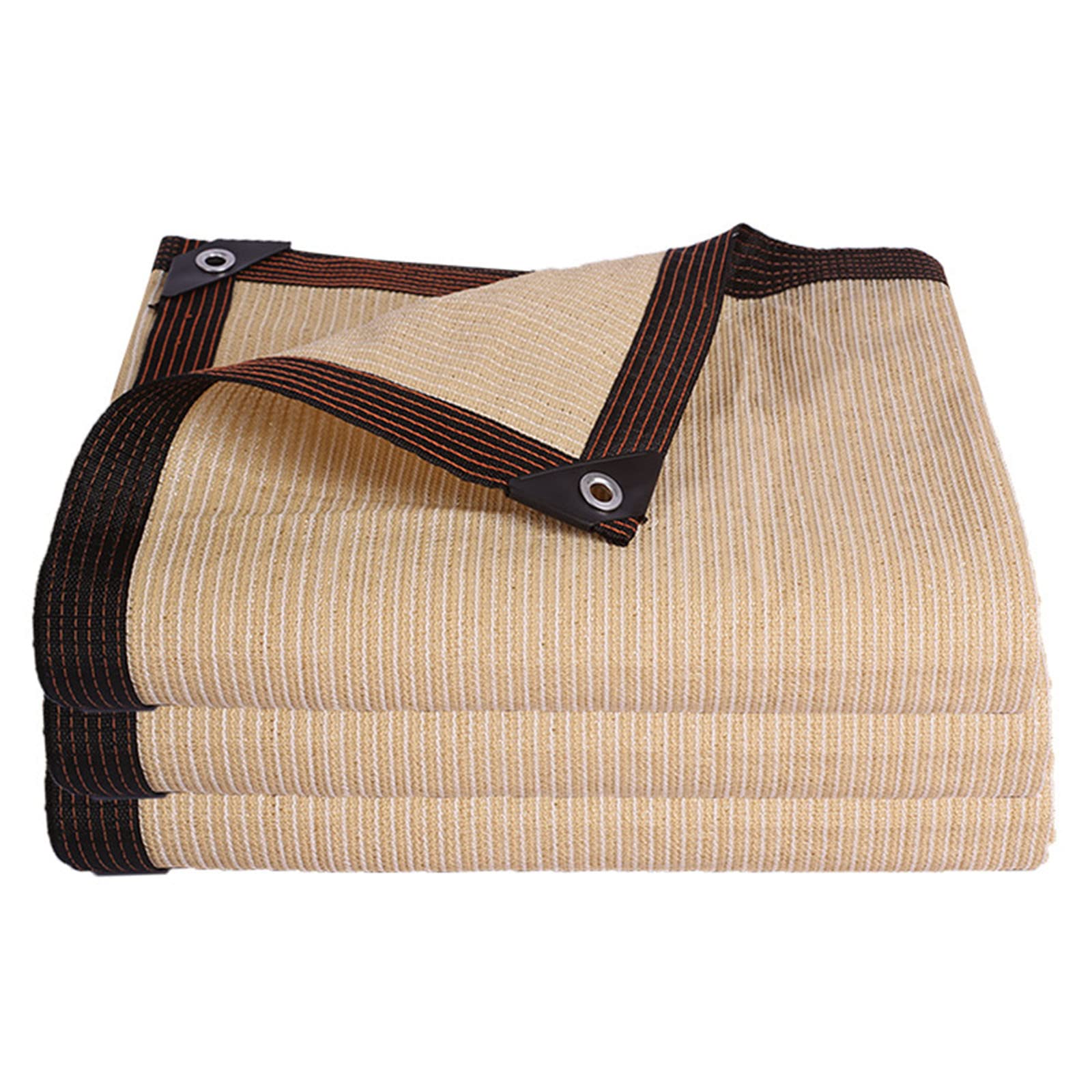 GLDYTVF Premium 12 Pin Encrypted Sun Shade Sail with Thickened Heat Insulation Breathable and Durable Cloth for Terrace and Greenhouse Beige Mesh Sunblock Shade Cloth (4x6m/13.1x19.7ft)