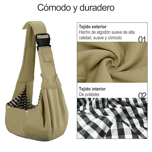 Foto 4 de 8 de PetLoft Transportin Perro Pequeño,Bolso Bandolera para Perro,Ajustable Bolsa de Hombro Cruzada para Perro…