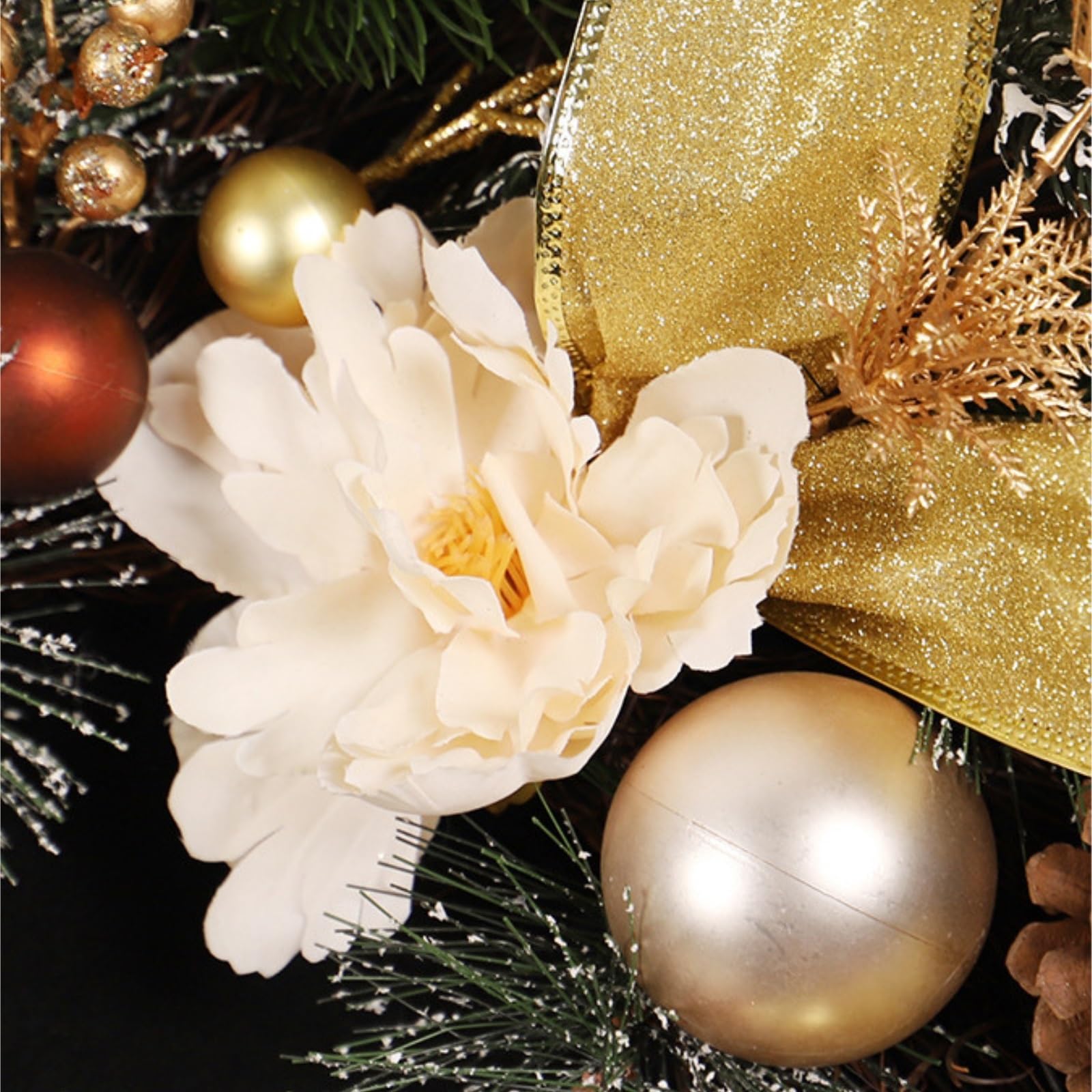 Winterkranz Dekokranz Weihnachtskranz for Die Haustürdekoration Mit Schleifen Und Tannenzapfen Adventskranz Christbaumschmuck