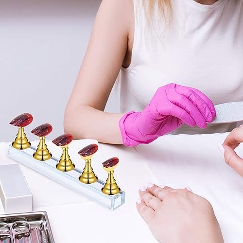 Miniatura 58 de Blulu 2 juegos de soporte de uñas para uñas acrílicas a presión, práctica de exhibición, soporte magnético para pintar uñas para uñas postizas