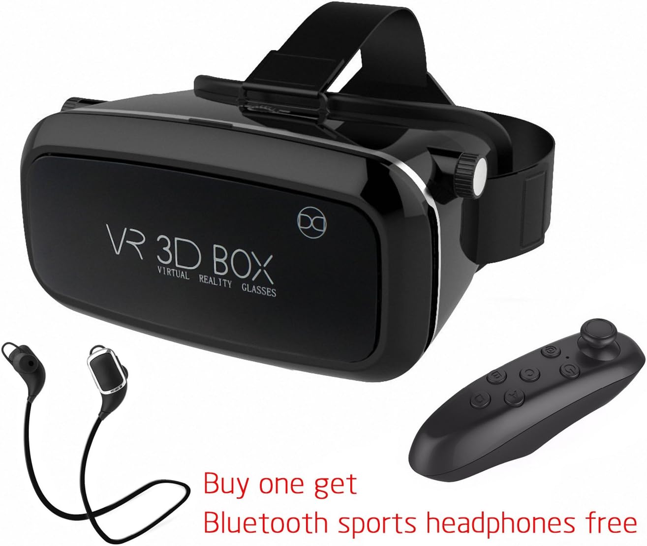 Comtelek 3D VR Virtual Reality Glasses Headset , Private cinema，Suitable for Google, iPhone, Samsung Note, LG, Huawei, HTC, Moto screen smartphone (VR 4.0+Remote Controller)