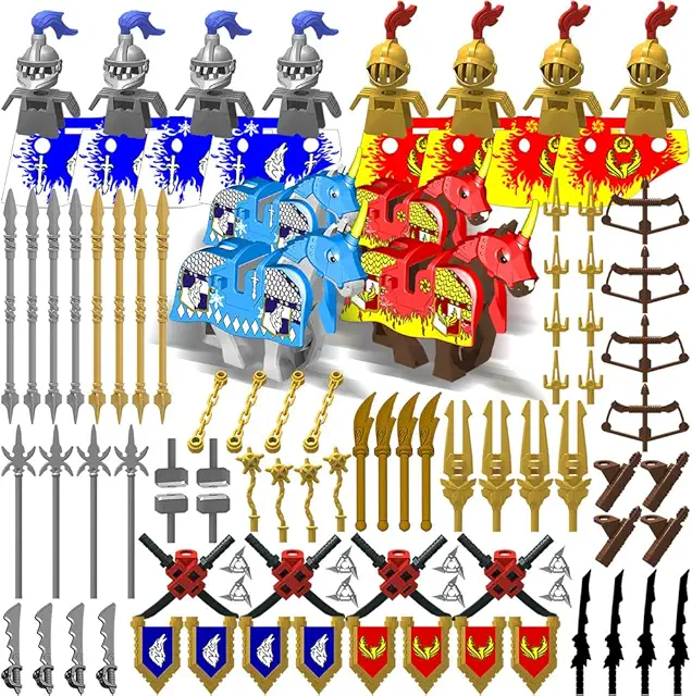 Ritter Waffen Set für Minifiguren - 152 Teile Mittelalter-Ausrüstung