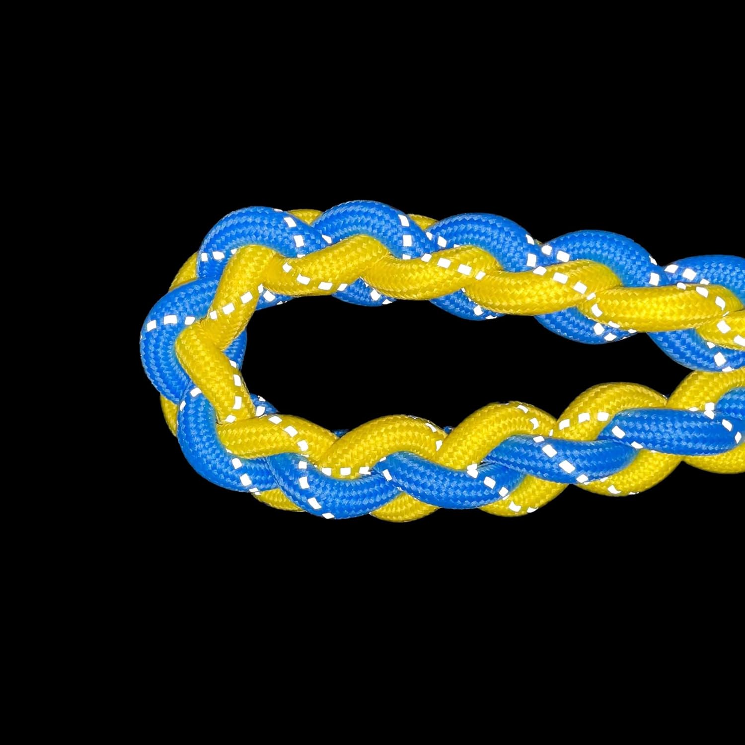 Blueberry Pet Heavy Duty Reflective Braided Handmade Dog Rope Leash in Azure Blue and Lime Yellow, 4 ft, Strong Leashes for Dogs