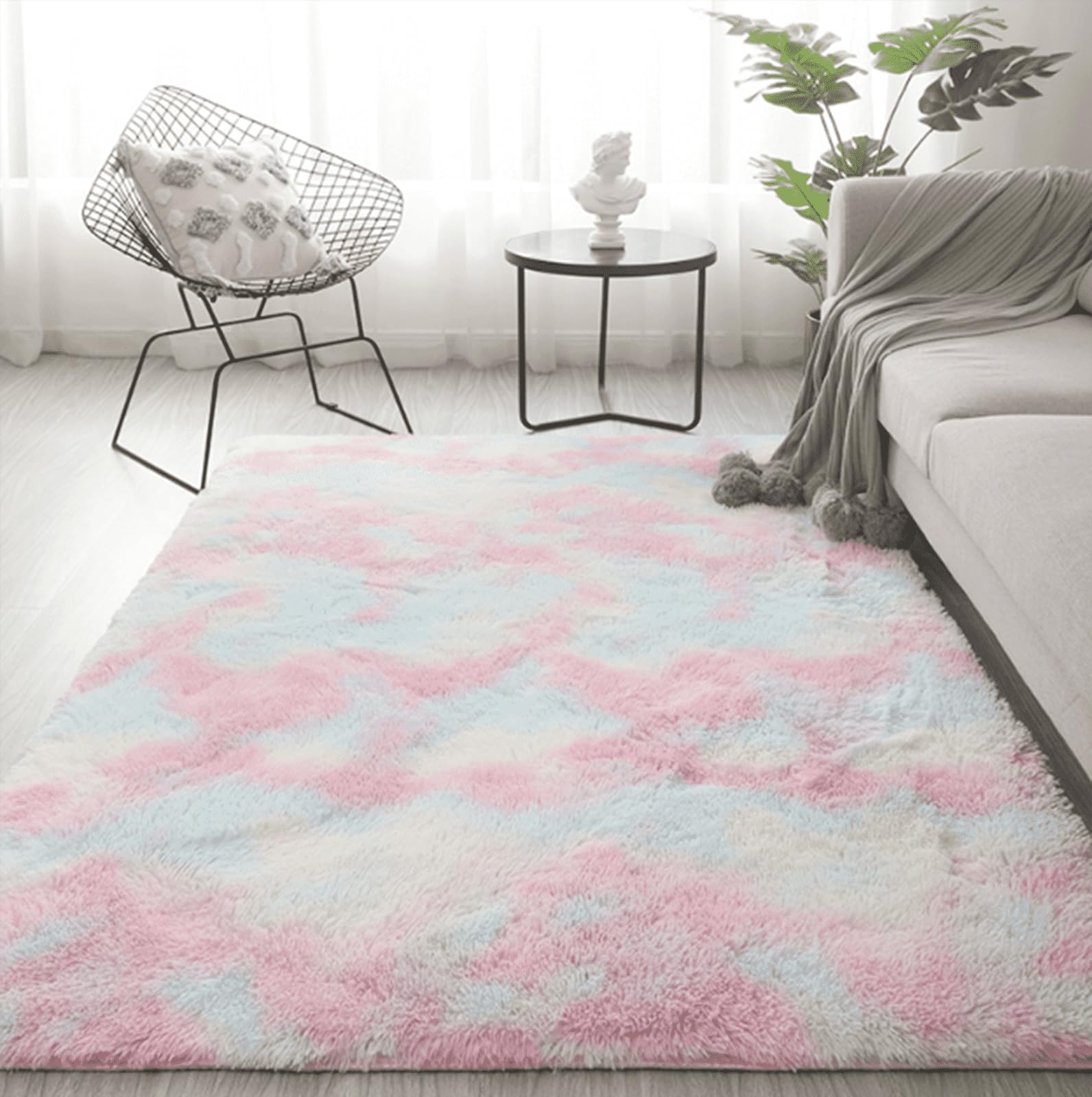 Super miękki puszysty dywanik do sypialni, nowoczesne dywaniki antypoślizgowe o dużej powierzchni, pluszowy rozmyty dywan, który można prać w salonie Home Decor,K,100x200cm
