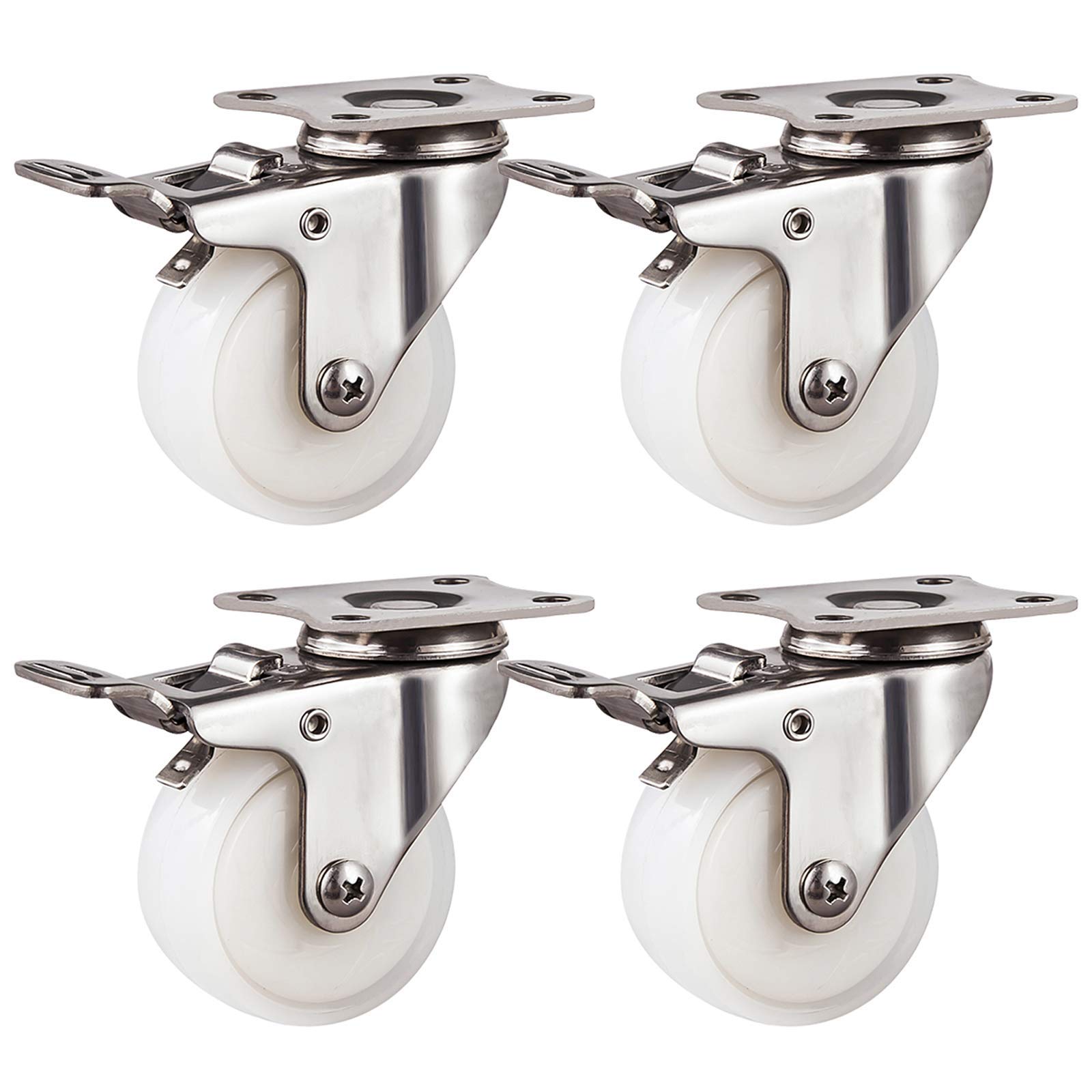 Roulettes pour étagères de table industrielles : kit de 4 roues pivotantes 40 mm