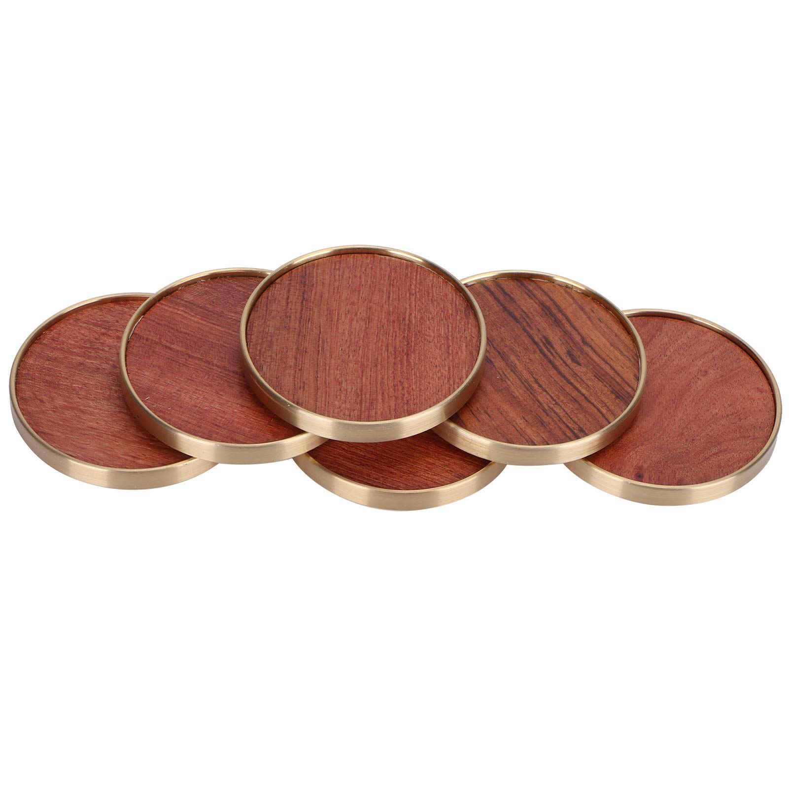 sous-Verres en Bois pour Cérémonie du thé, Diamètre 7,4 Cm, Lot