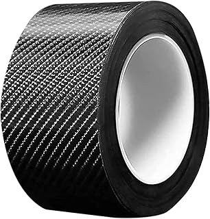 واقيات أحرف باب السيارة، غطاء حماية من الخدوش من Loky boy ، شريط حماية للسيارة ممتص الصدمات خماسي الابعاد من الياف الكربون ذاتي اللصق ضد التصادم يناسب معظم السيارات (1.2 بوصة × 33 قدم، اسود)