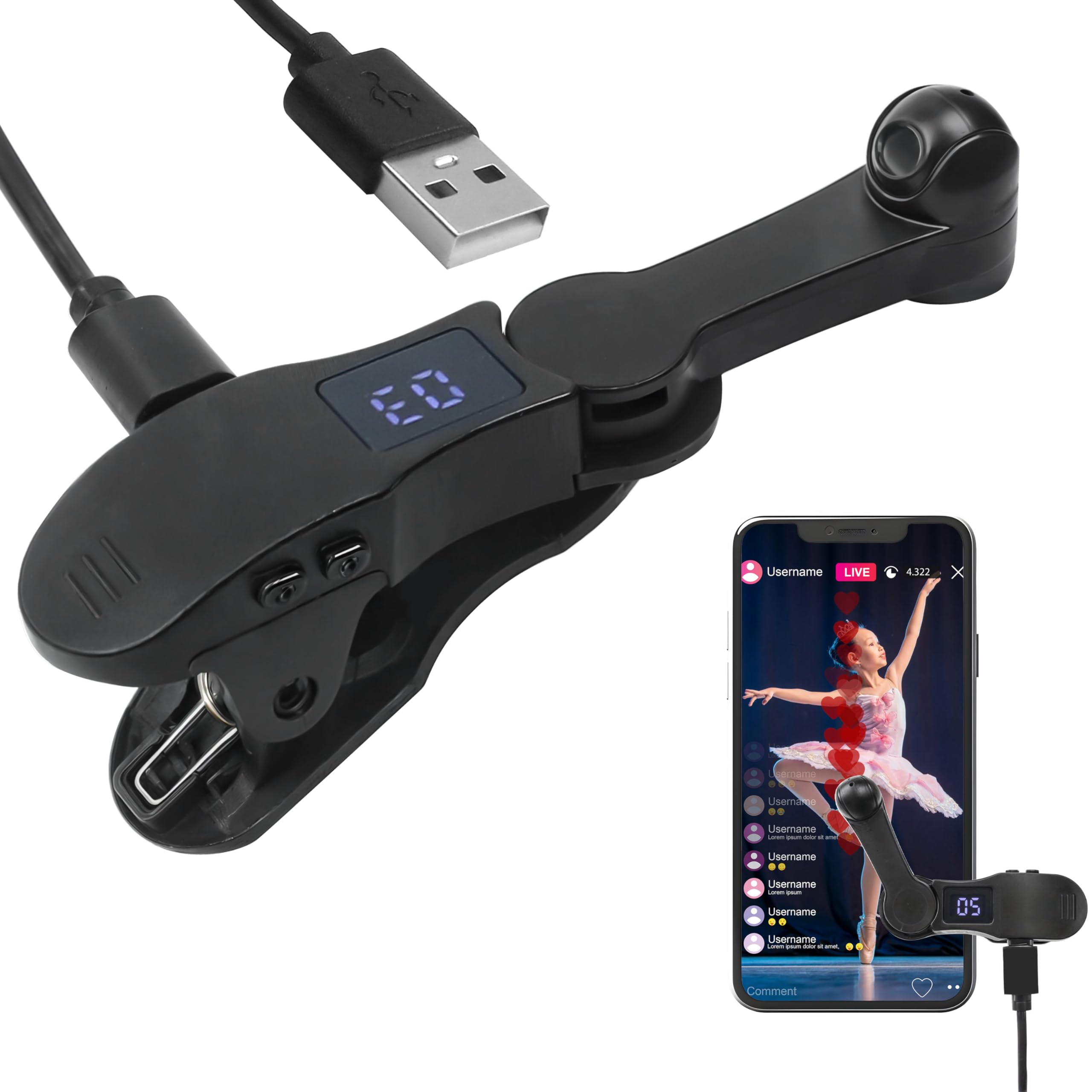 Marsrut Screen Auto Clicker Tapper, Fast Click Simulation, Continuous Click Finger Gadget for Smart Phone, Live Streaming Apps Video Live Broadcasts Reward Likes Tasks Games (Black)