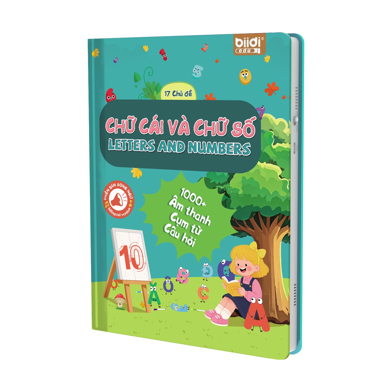 Vietnamese English Bilingual Interactive Sound Book Talking Toy Toddler 2-6 | Learn Vietnamese Alphabet Numbers Preschool Recharge Audio Book Educational Learning Toy Kids Birthday Xmas Gift Boys Girl 2+ Letters and Numbers-(en+vn)