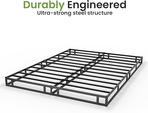 Miniatura 6 de Base de colchón inteligente de montaje rápido de 5 pulgadas, tamaño Queen, base de colchón de metal, marco de cama con marco de metal fuerte,