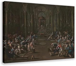 Interior of A Synagogue Posters Modern Canvas Art Painting Wall Art Prints Living Room Bedroom Bathroom Kitchen Rooms Decor 18x12inch(45x30cm) Frame-style