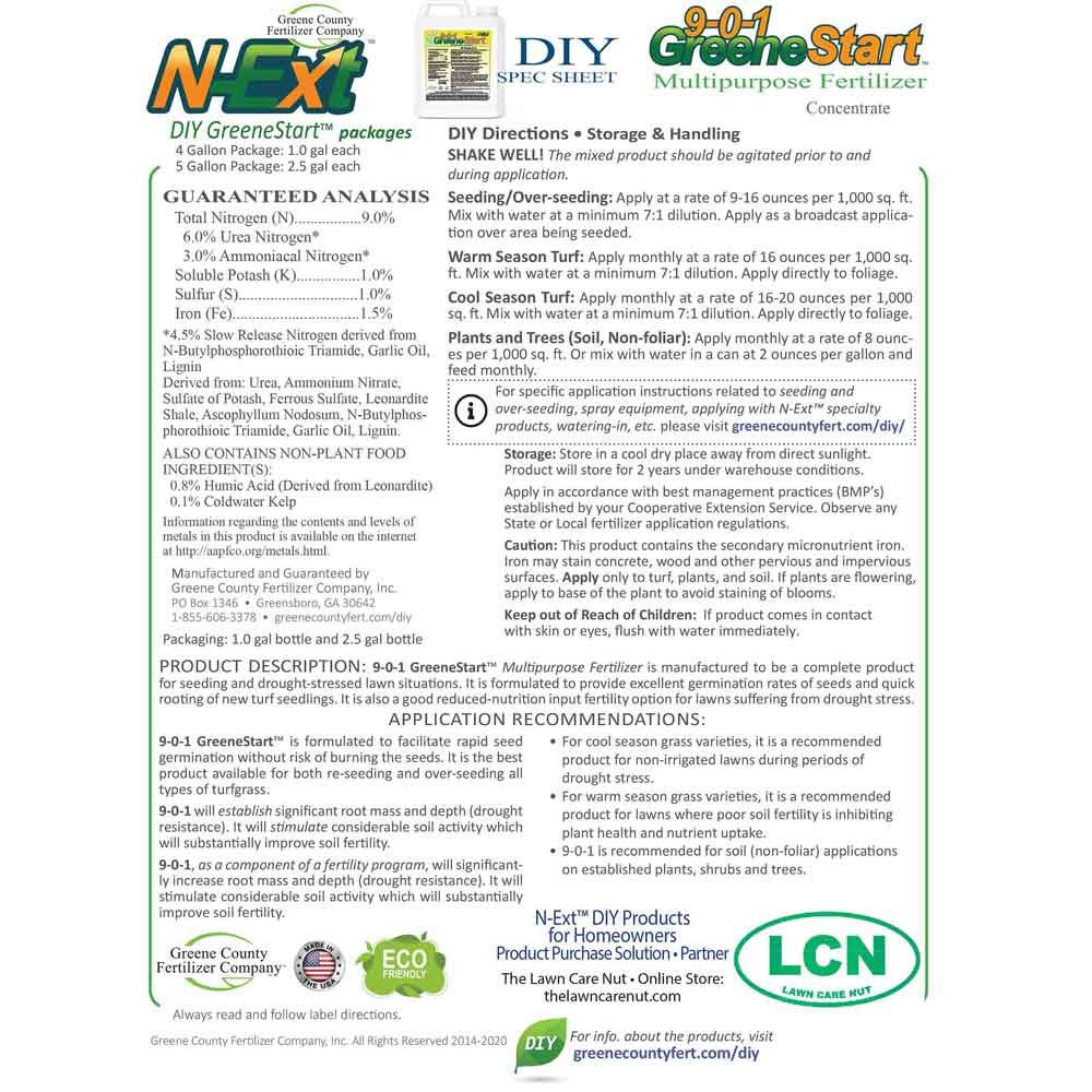 18?0?1 GreenePunch Liquid Lawn Fertilizer – 2 Gallon Pack (Covers up to 16,000?sq?ft) with Sea Kelp & Humic Acid – Quick Green?Up & Sustained Color for 4–6 Weeks