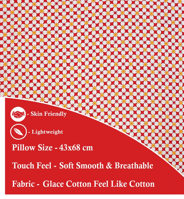 Image of BSB HOME 180 TC Premium Cotton Pillow Covers | Regular Pillow Cases | Set of 2 Pieces Pillow Covers only King Size (Red, 20 x 30 Inches)