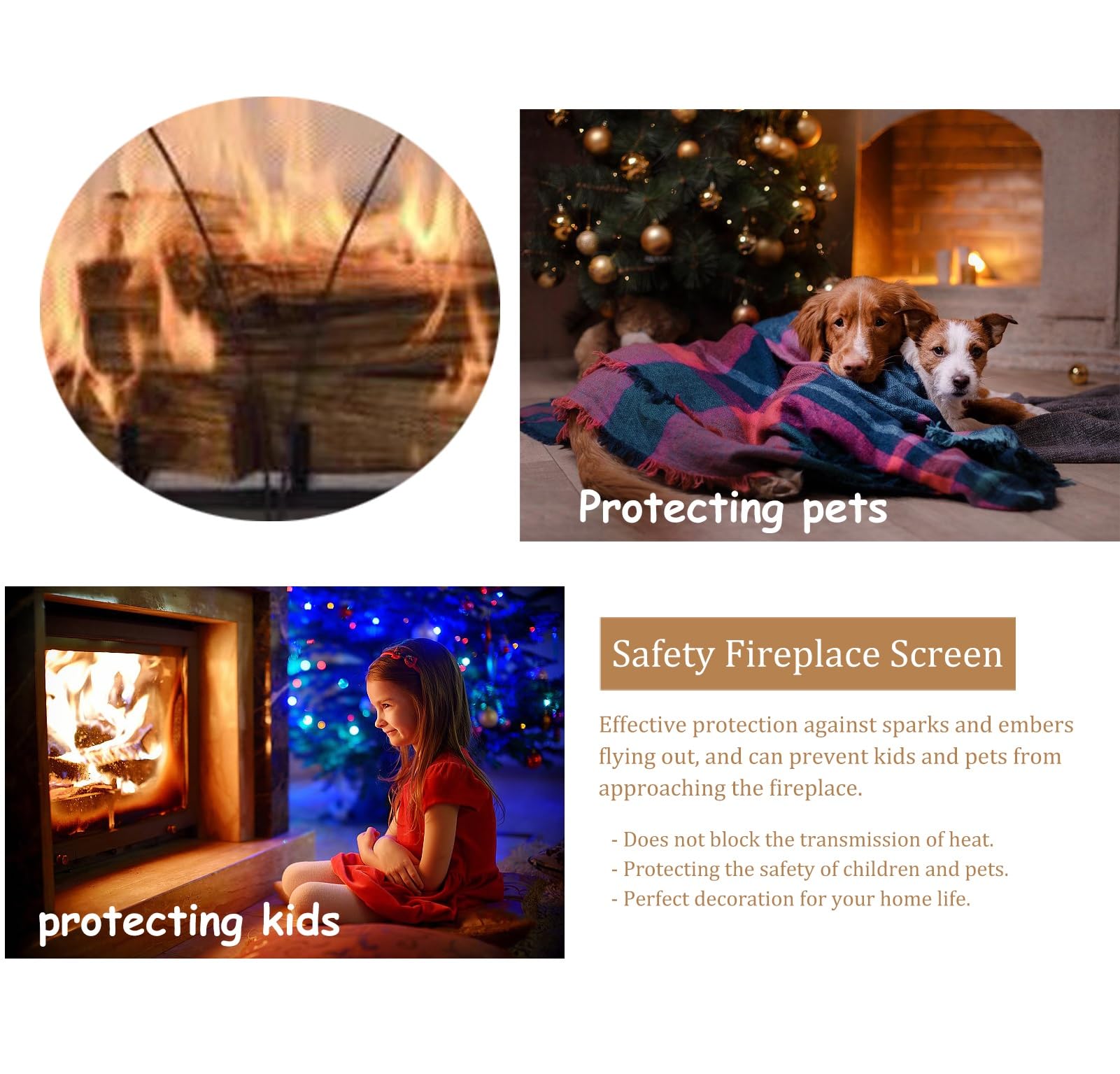 Salvachispas Chimenea Pantalla para Chimenea Plegable de Tres Hojas con Malla, Cubierta Protectora Negra Plegable para Estufa de Leña, Marco Protector contra Chispas para Chimenea Moderna