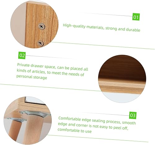 Miniatura 7 de ARTIBETTER 1 mesita de noche para dormitorio, armario de almacenamiento, mesita de noche blanca, mesita de noche blanca, mesita de noche de madera,