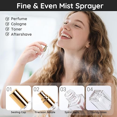 Miniatura 4 de Segbeauty El espray de cristal a granel embotella la mini botella de perfume, pulverizador de la colonia del viaje del atomizador del perfume,