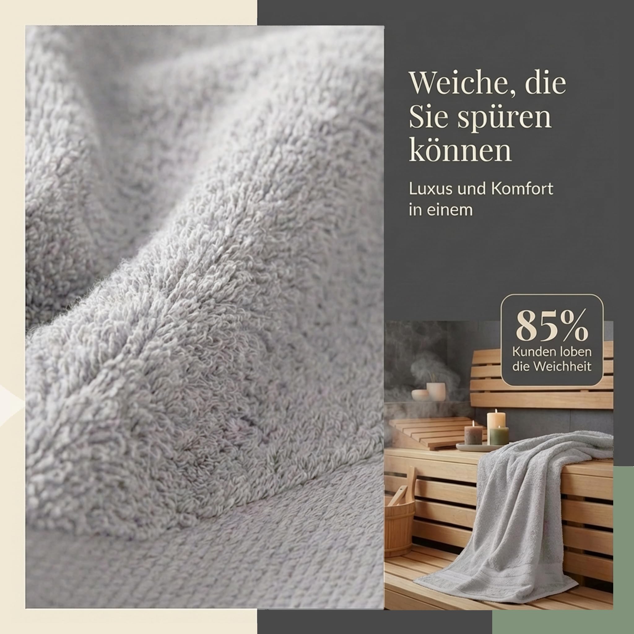 Komfortec 2er Saunahandtuch Set XXL 80x200 cm – Bild 6