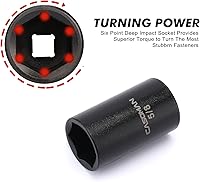 Vista 3 de CASOMAN Juego de dados de impacto poco profundo de 1/2 pulgada, 14 puntos, SAE, 3/8" a 1-1/4