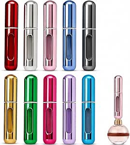10 Pcs Travel Perfume Atomiser Refillable, 5 ml Mini Perfume Refill Bottles