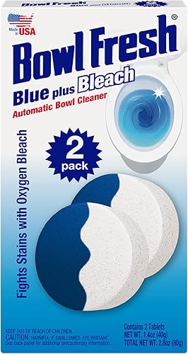 Miniatura 2 de Bowl Fresh Blue plus Bleach - Tabletas limpiadoras automáticas para inodoro, pastillas ambientadoras con bórax y blanqueador, 2 unidades (paquete de