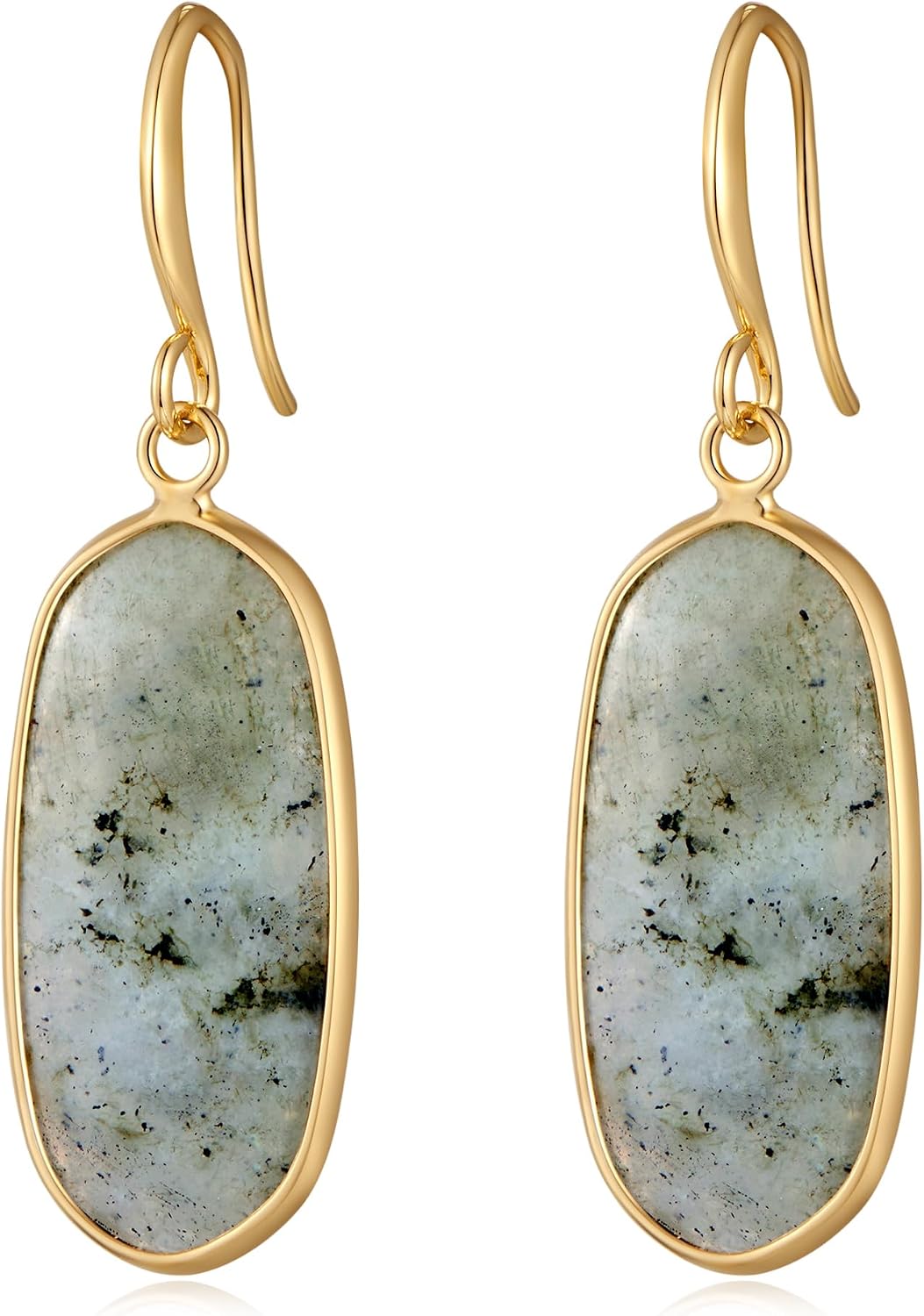 Natural Stone Bohemian Drop Earrings - Gold Plated Dangle Earrings For Women - View #8