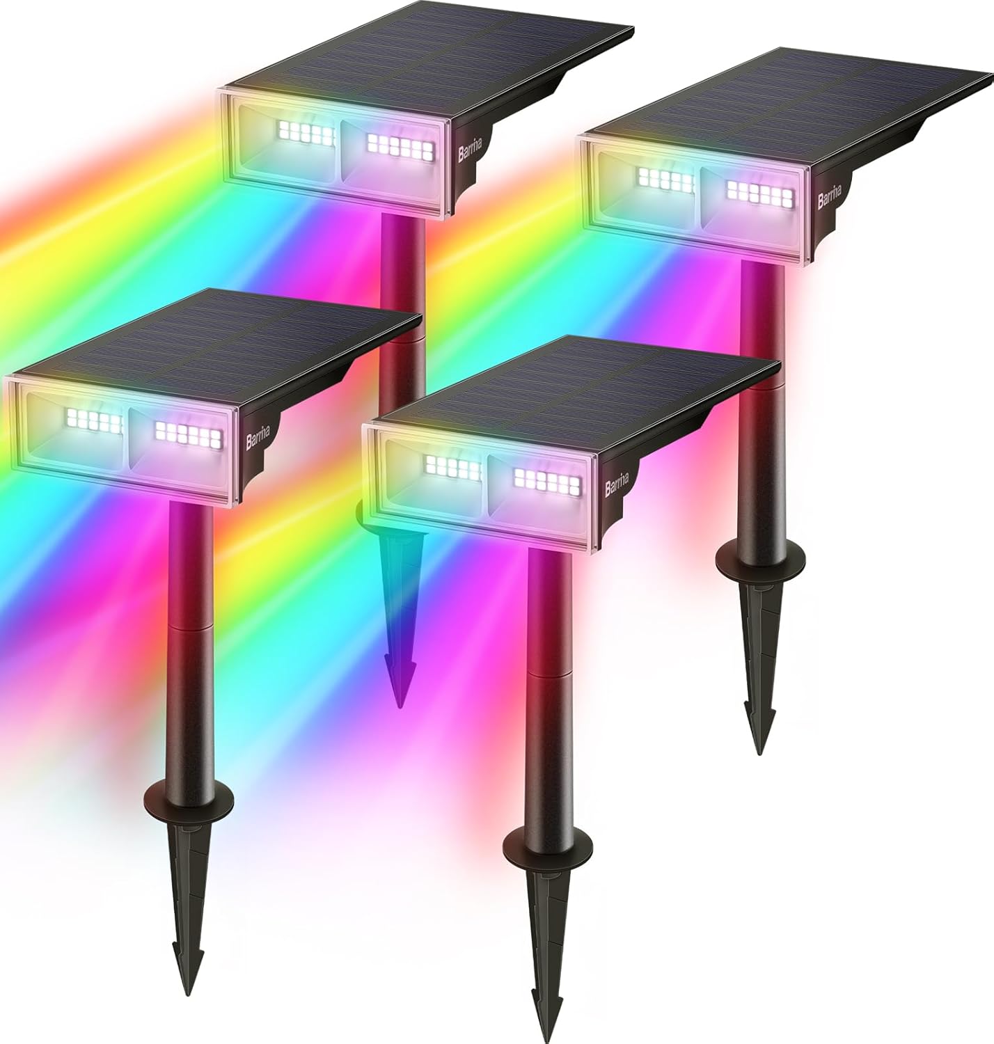 Barrina Outdoor Solar Spot Lights, 24 LEDs RGB Color Changing Solar