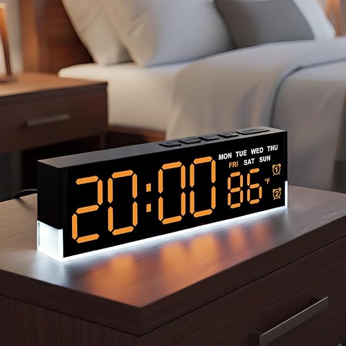 JENLYSTIME Reloj despertador digital LED de 7 pulgadas con a...