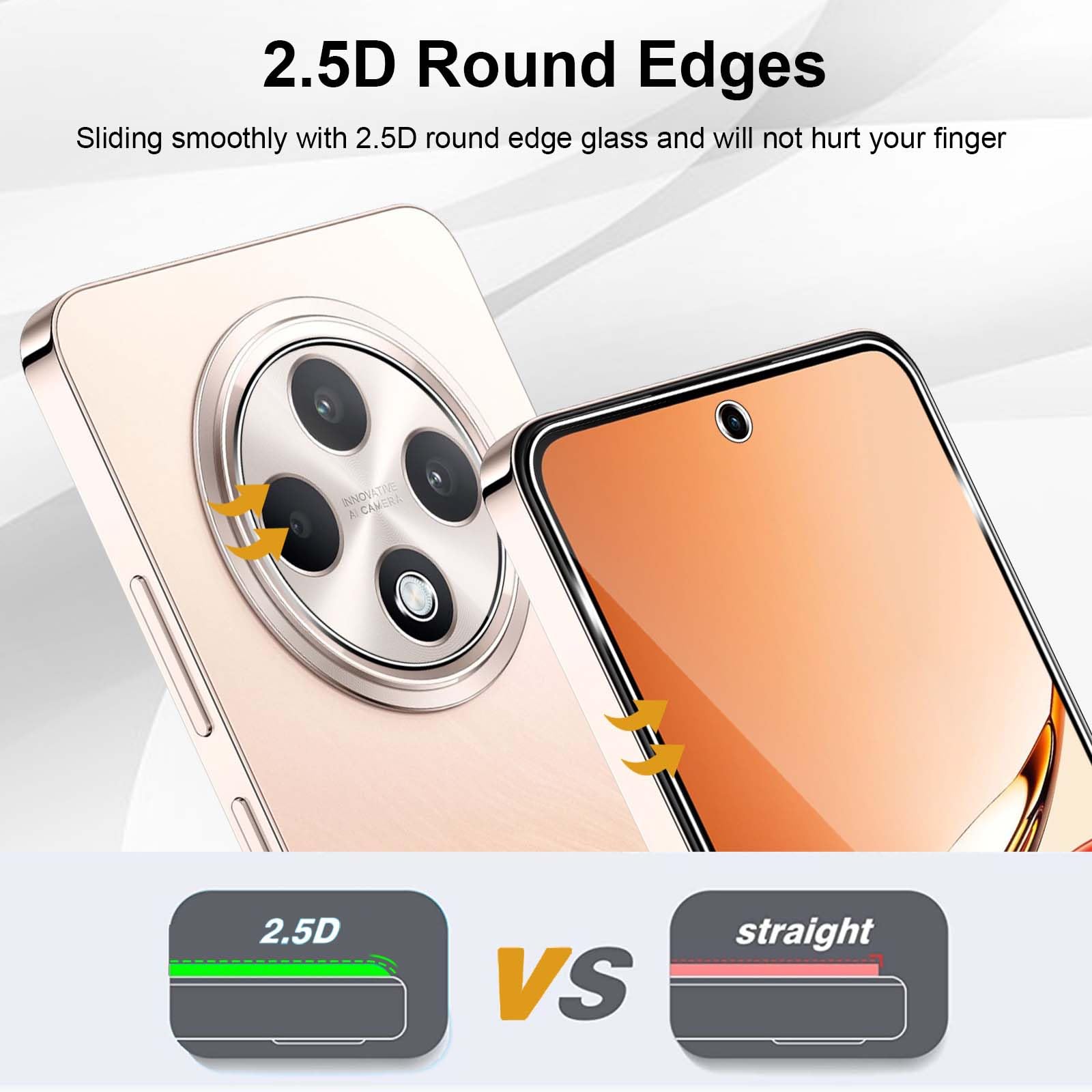 PIXFAB Screen Protector For Oppo Reno12 F 5G Tempered Glass, Anti Scratch And Anti Shatter Film, [Case Friendly] HD Clear Premium, 9H Tempered Glass - View #12