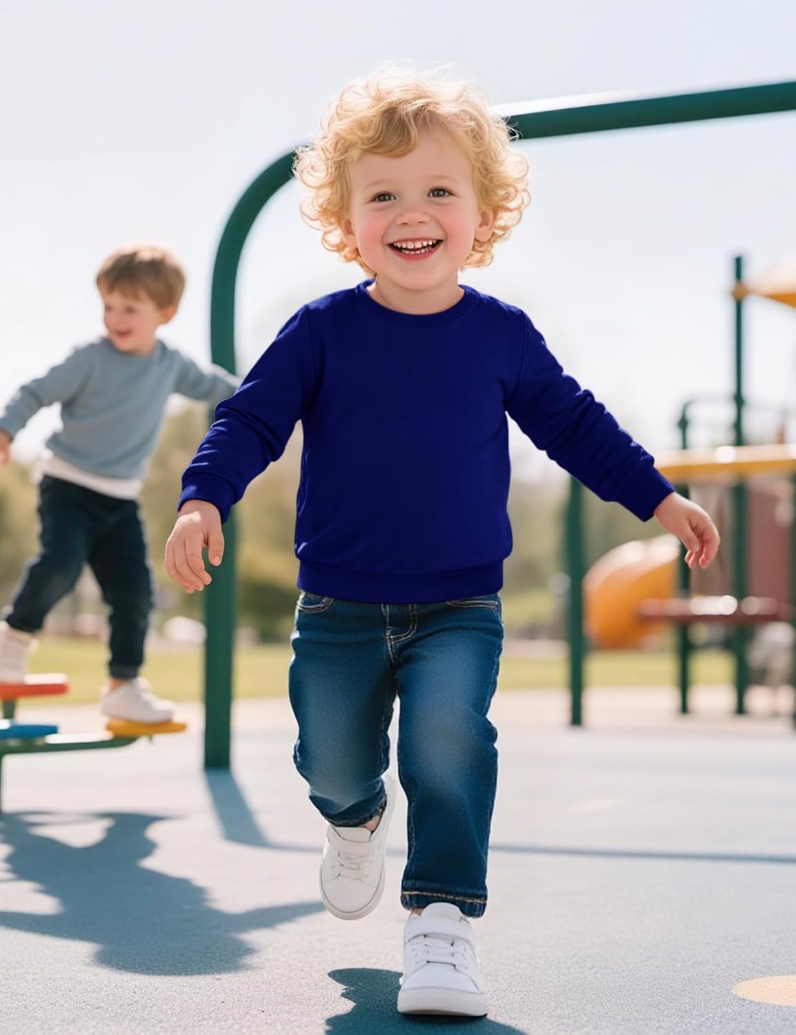 Toddler Boy Long Sleeve Shirt Baby Boys Crewneck Sweatshirt Soft Cotton Pullover Clothes Size 2T-7Y - Image 2