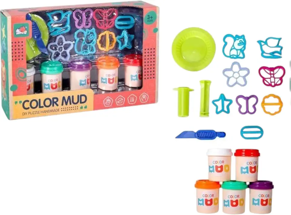 Set of 5 Clay Cans with Molds and Accessories