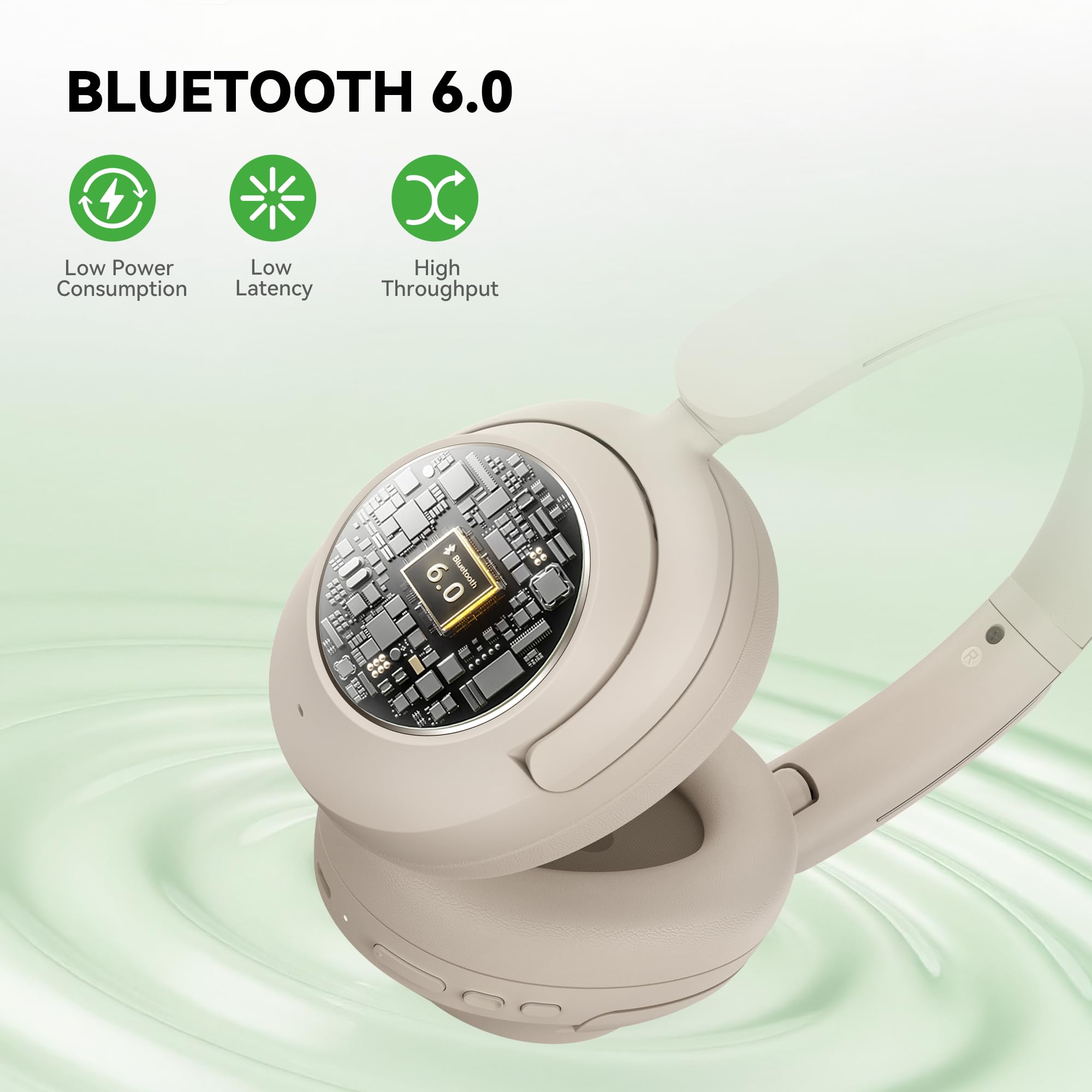 OneOdio Focus A6 Cuffie Ibride Attive ad Annullamento del Rumore, Tempo di Gioco 75H, Audio Senza Perdita LDAC Hi-Res, Bluetooth 6.0, Controllo APP, Cuffie Wireless per Viaggi