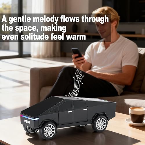 Miniatura 7 de Altavoz Bluetooth con reproducción de camión de estilo futuro con pantalla LED, TWS estéreo, FM, reproducción USBTF, faros LED, micrófono, regalo