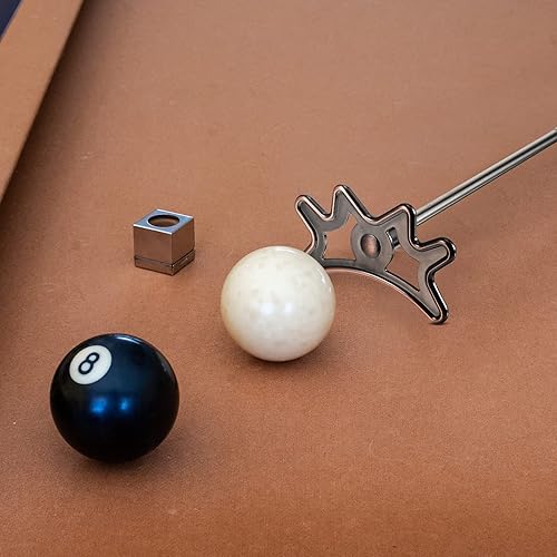 Miniatura 7 de Sumind Palo de puente retráctil para billar, puente de billar ajustable con cabeza extraíble, mango de madera y 5 ranuras de posición, accesorios