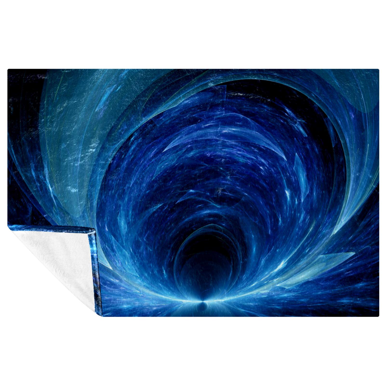 Couverture douce et chaude pour vos soirées cocooning avec motif bleu abstrait