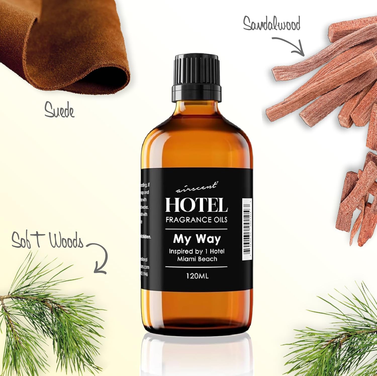 AirScent My Way Diffuser Oil No. 1111 Inspired by the 1 Hotel Miami Scent - Premium My Way Fragrance Oil for Ultrasonic and Waterless Diffusers and Crafting - 120 mL, 4 fl oz Glass Dropper Bottle