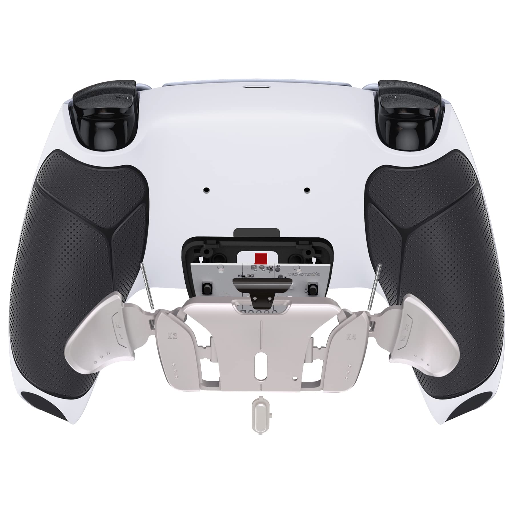 eXtremeRate Real Metal Buttons (RMB) Programable RISE4 V3 Remap Kit para ps5 Mando BDM-030/040/050 Actualización Board & Carcasa Trasera & 4 Palancas Botones Traseros para ps5 Control(Negro Plata)