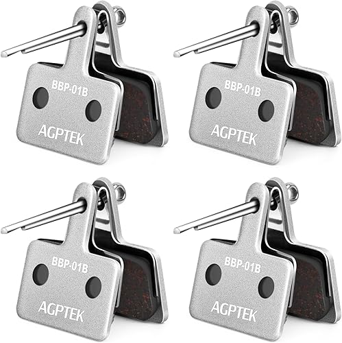 Miniatura 14 de AGPTEK Pastillas de freno de bicicleta, pastillas de freno de alto rendimiento, pastillas de freno de disco y resorte (semimetálico y resina)