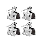 AGPTEK Bike Brake Pads, High-Performance Brake Pads, Disc Brake Pads & Spring (Semi-Metallic) for Mountain Bike Disc Brakes, 4 Pairs Bike Pads, Compatible with TRP Tektro Shimano Deore Br-Silver