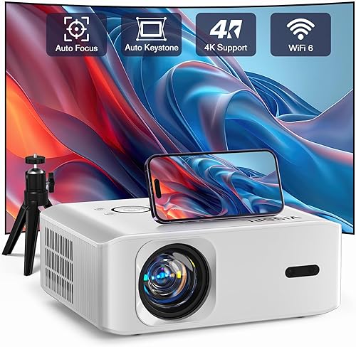 Miniatura 1 de Proyector inteligente 4K, proyector de video VISSPL Full HD 1080P, proyector portátil para exteriores con trípode, regalo para niños, proyector de