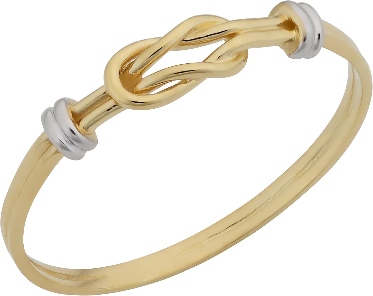 Kooljewelry 14k Two-tone Gold High Polish Love Knot Ring