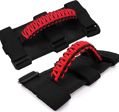 cartaoo Asas de agarre para accesorios Jeep, accesorios interiores de Jeep Wrangler, agarres de cuerda de paracaídas de alta calidad para correas de