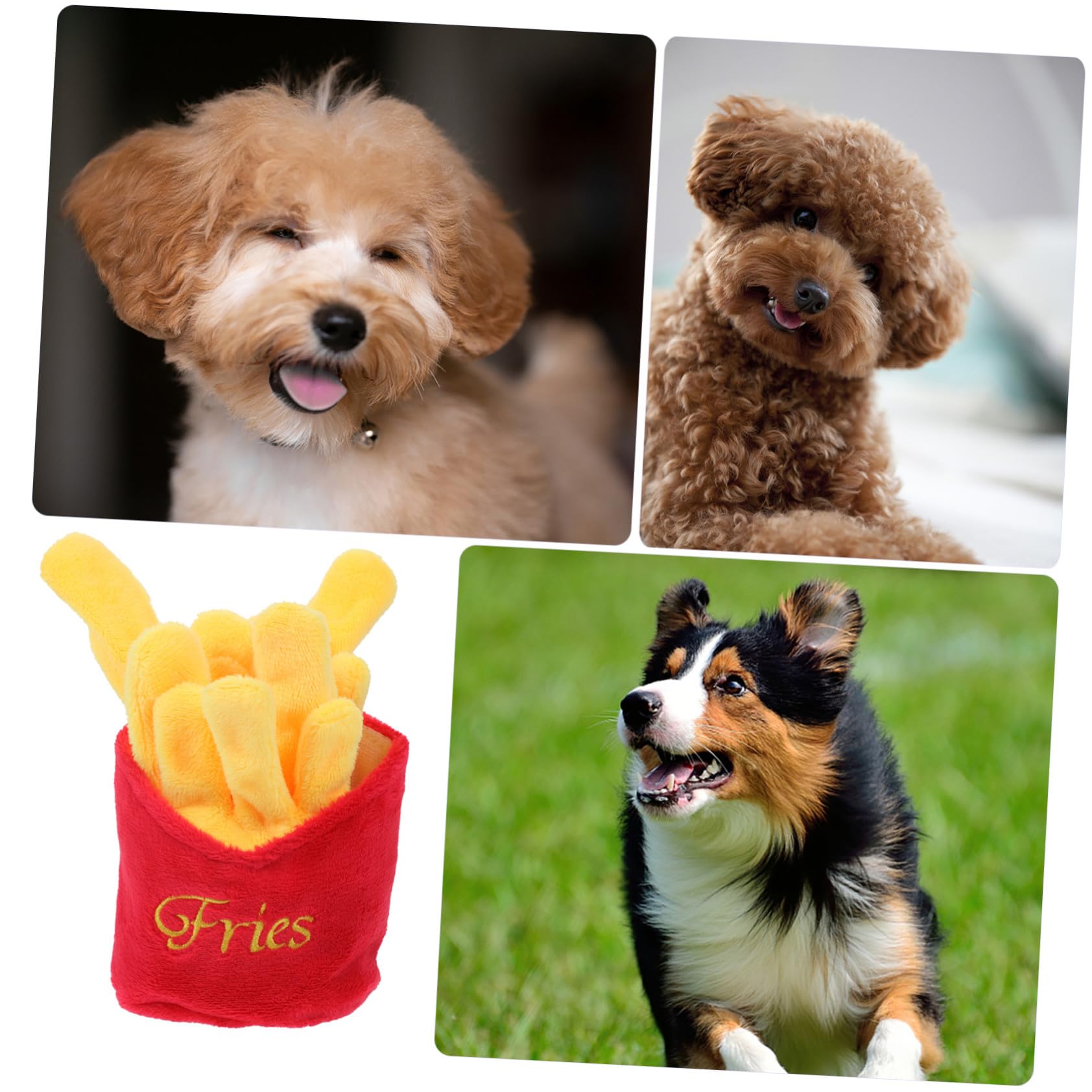 SUPVOX Jouet Couineur pour Chien en Peluche, d'Aliment, Résistant aux Morsures, pour Tirer et Secouer, Rouge, pour Chiot