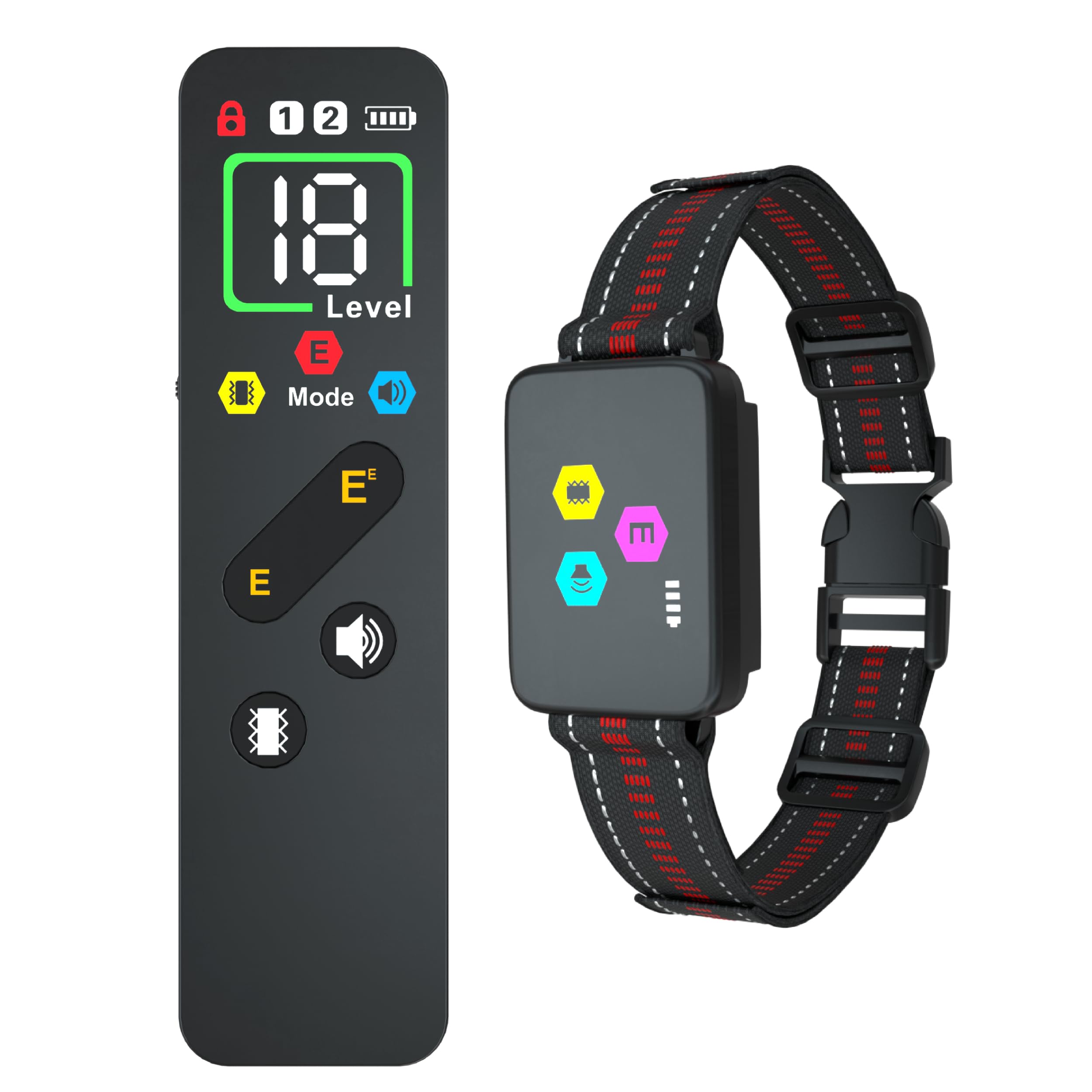 Meloive Collier de Dressage pour Chien,Portée de 3000 Mètres,3 Modes Vibration/Choc Électrique/Son avec Verrouillage de Sécurité,Collier Rechargeable pour Gros Petit Chien