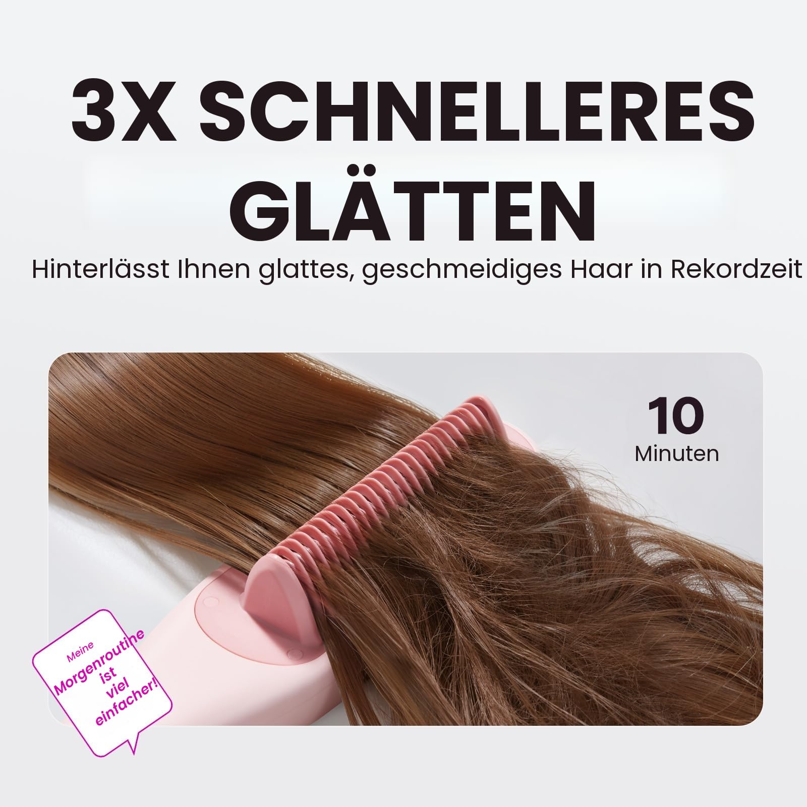 Wavytalk Pro Steam Glätteisen Bürste Steamline Pro Glätteisen Bürste | 3-in-1 Glättbürste für lockiges Haar, schnelle Salon-Ergebnisse mit weniger Schäden, Anti-Frizz und Haarpflege