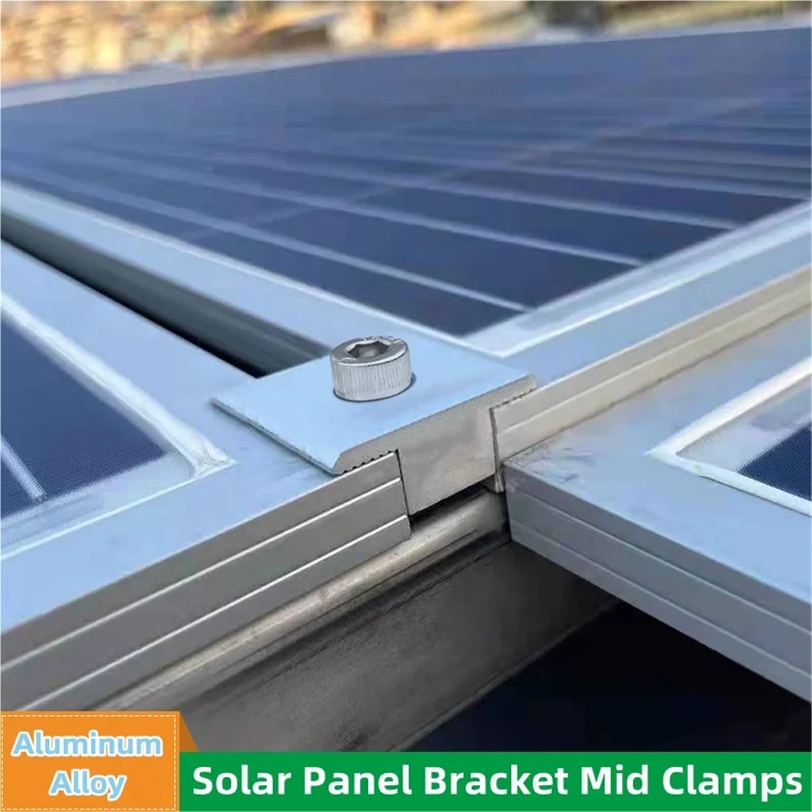 Staffe di montaggio per pannello solare, morsetto di fissaggio per pannello solare, staffa a Z regolabile, estremità in metallo e clip centrale fotovoltaica (kit misto 40 mm)