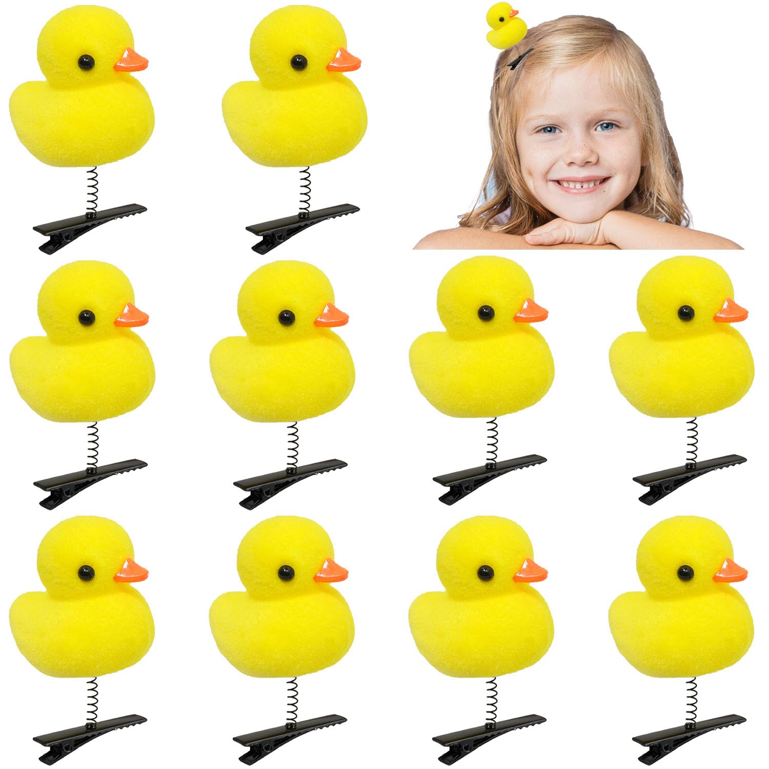 Photo 1 of 10 Pcs Duck Hair Clips, Yellow Duck Hair Clips for Adults and Children Kawaii Cartoon Duck Hair Accessories for School Home Party Props