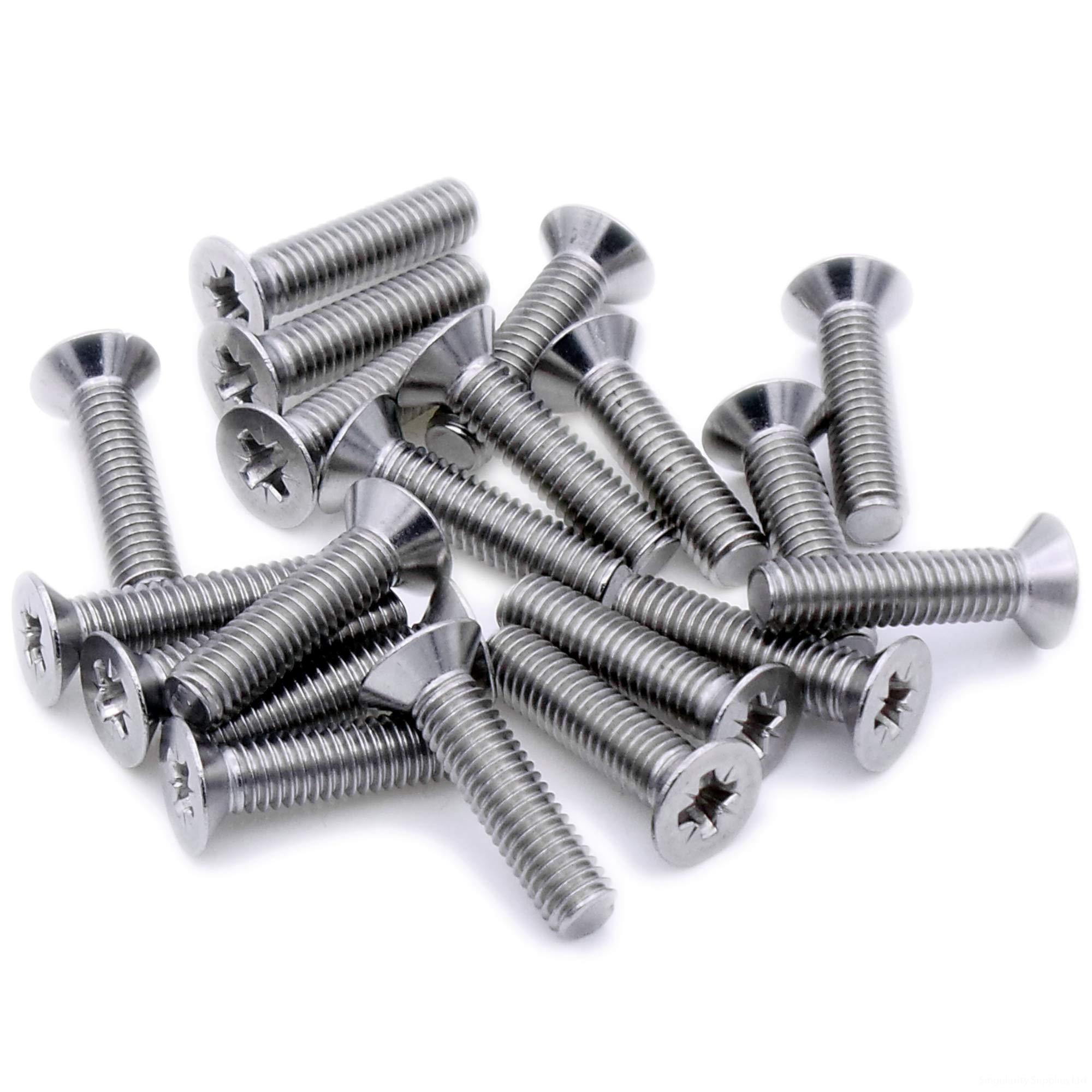 Singularity Supplies Silver M1.6 (1.6Mm X 20Mm) Pozi Countersunk Machine Screw (Bolt) - Stainless Steel (A2) (Pack Of 20)