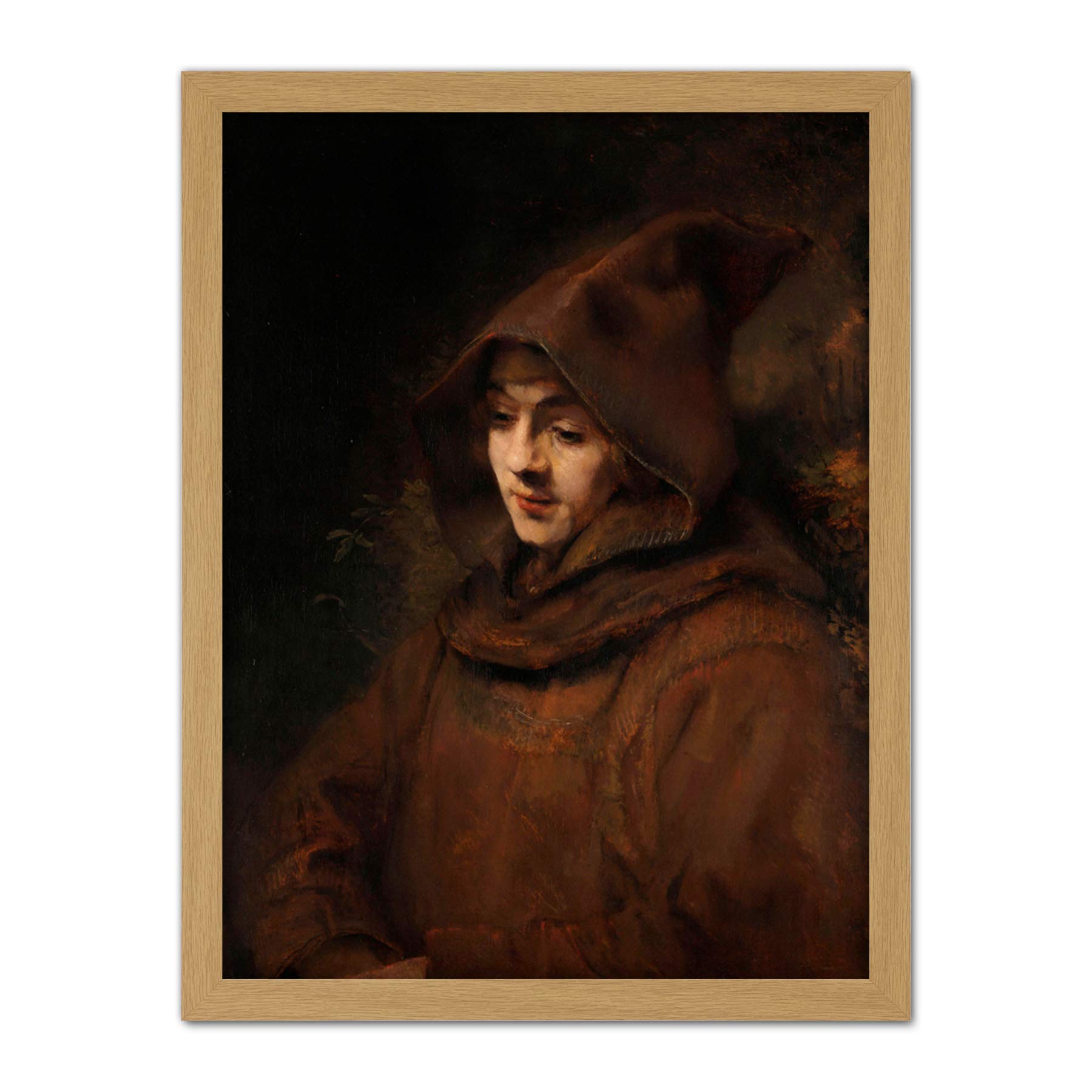 Artery8 Rembrandt Titus Van Rijn In Monks Habit Portrait Artwork Framed Wall Art Print 18X24 Inch