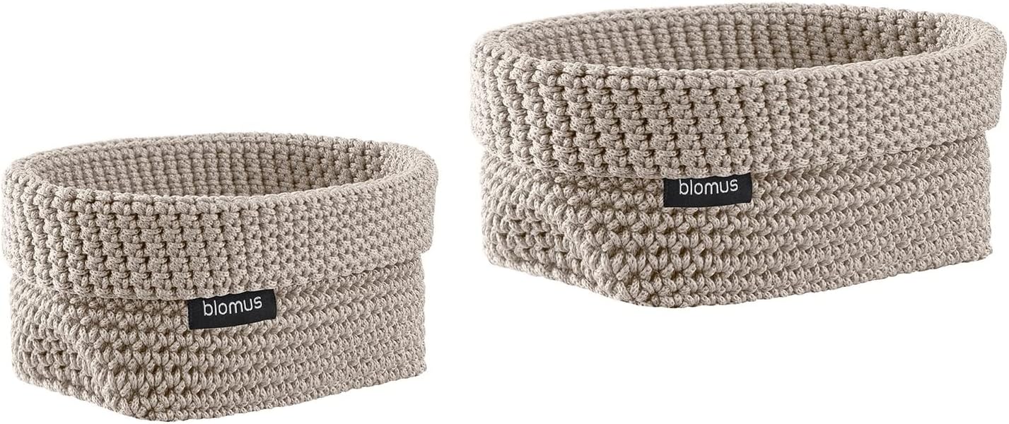 Blomus TELA Crochet Storage Basket Set - Moonbeam (beige) - 2 baskets