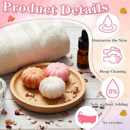 Miniatura 3 de Maxcheck 12 juegos de calabazas de otoño para baby shower, regalos de fiesta de jabón, incluye etiquetas temáticas de jabón de calabaza, bolsa de